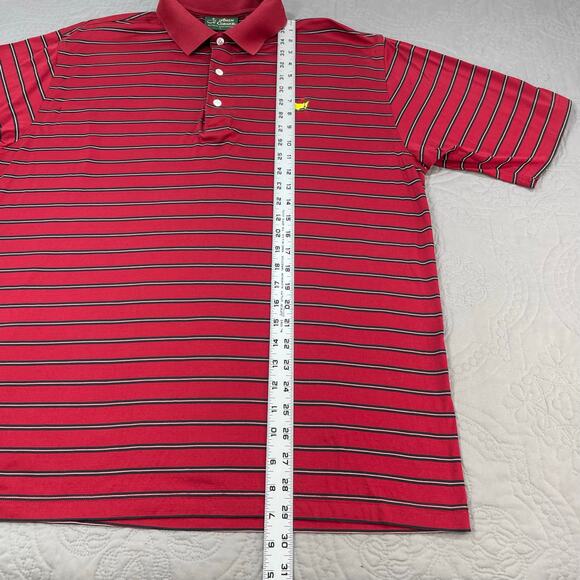 Masters Red and Black Striped Polo Shirt - Picture 6 of 7